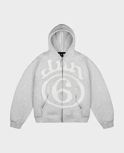 GREY 6STARS PATCH ZIP